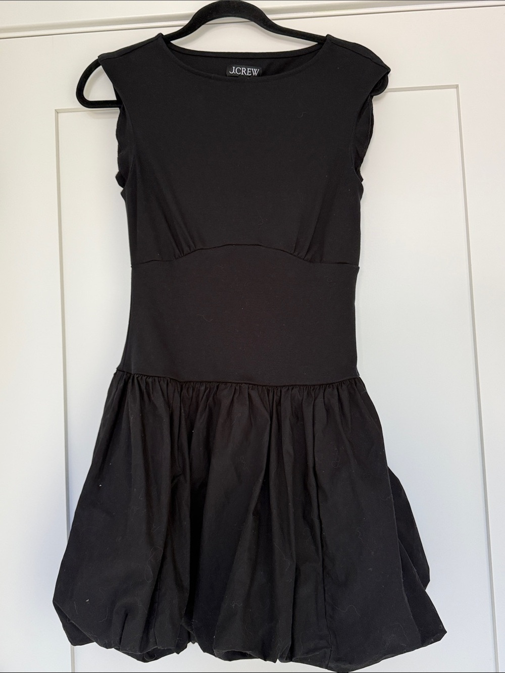 J. Crew Black Sleeveless Fit-and-Flare Mini Bubble Dress
